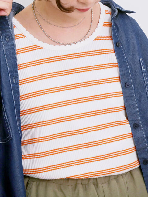 Samansa Mos2 blue「◎アソートリブタンク」|Tシャツ・カットソー|