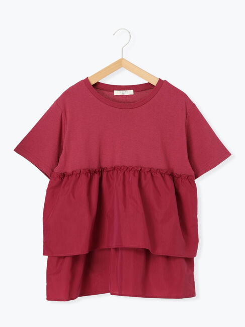 Samansa Mos2 blue「【接触冷感】ドッキングティアードプルオーバー」|Tシャツ・カットソー|