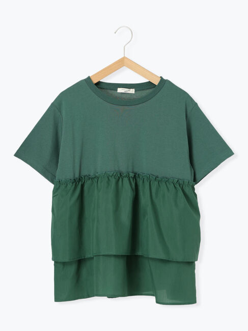 Samansa Mos2 blue「【接触冷感】ドッキングティアードプルオーバー」|Tシャツ・カットソー|