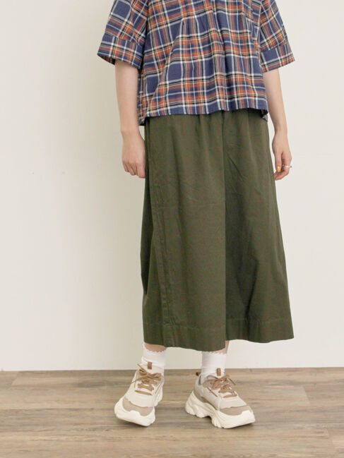 Samansa Mos2「チノギャザーキュロット」|その他|カーキ