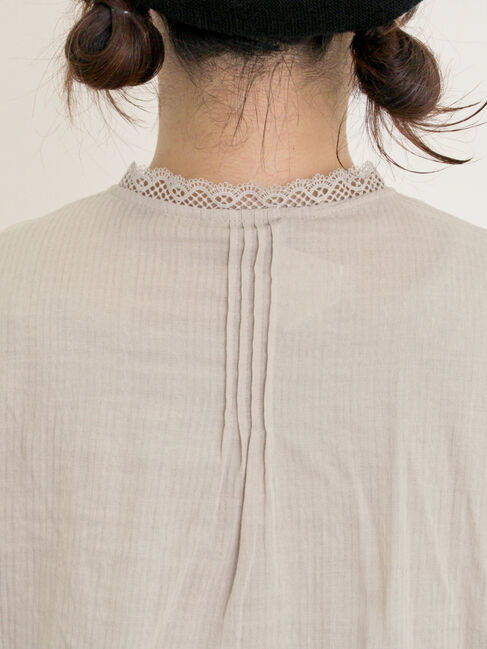 Samansa Mos2「ドビーストライプレースブラウス」|シャツ・ブラウス|