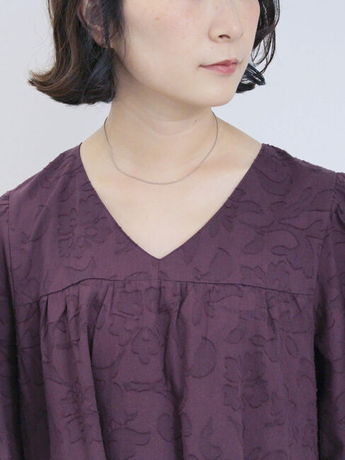 Samansa Mos2 blue「花ジャガードティアードワンピース」|ワンピース|