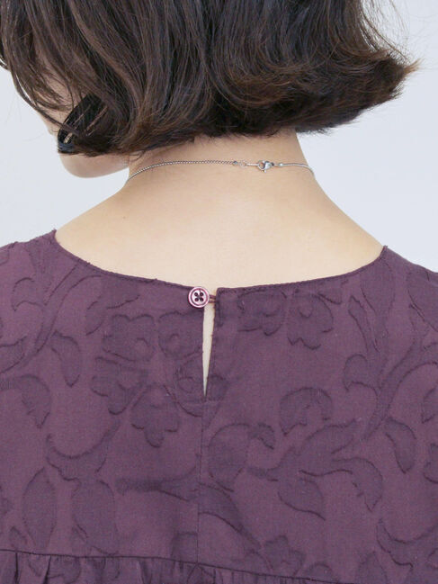 Samansa Mos2 blue「花ジャガードティアードワンピース」|ワンピース|