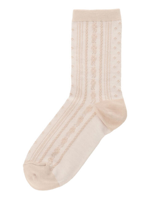 Samansa Mos2「ぽこぽこ花柄ソックス」|ソックス|ベージュ