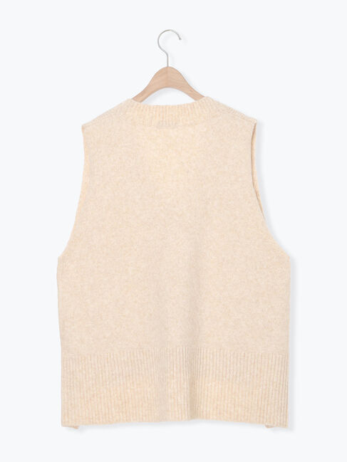 Samansa Mos2「Vネックリブベスト」|ダウンベスト・ベスト|