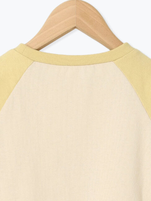 Samansa Mos2 Lagom「【おさるのジョージ】ラグラン配色7分袖Tシャツ」|Tシャツ・カットソー|