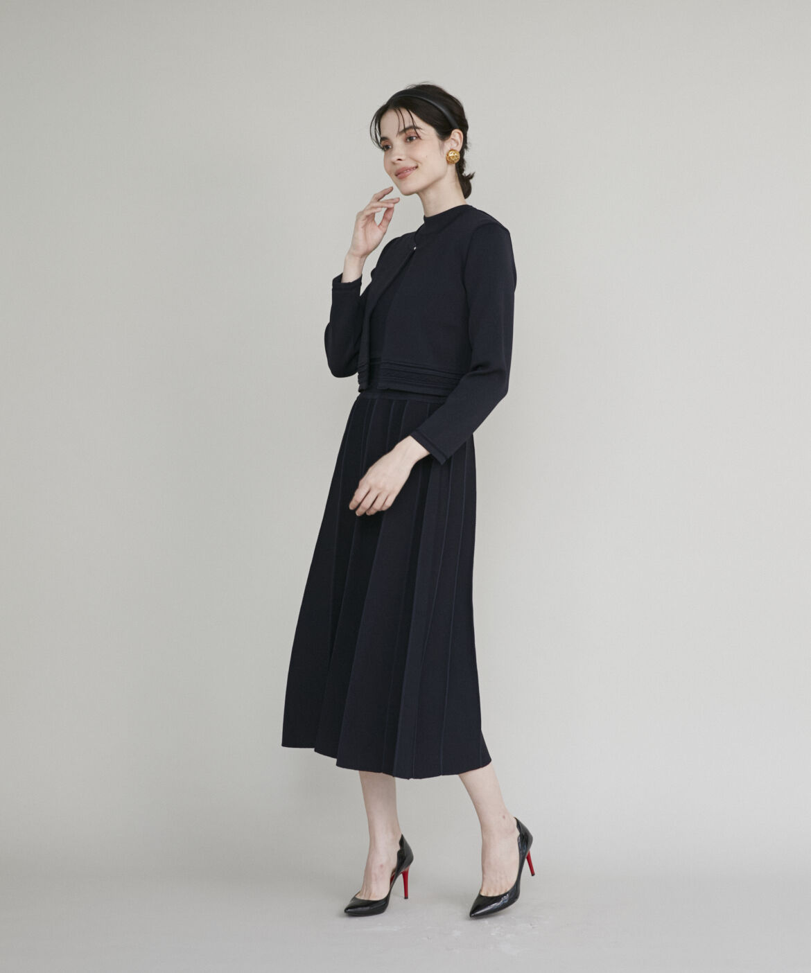 Maglie le cassetto「《M Maglie le cassetto》バイカラーボレロカーディガン」|カーディガン|