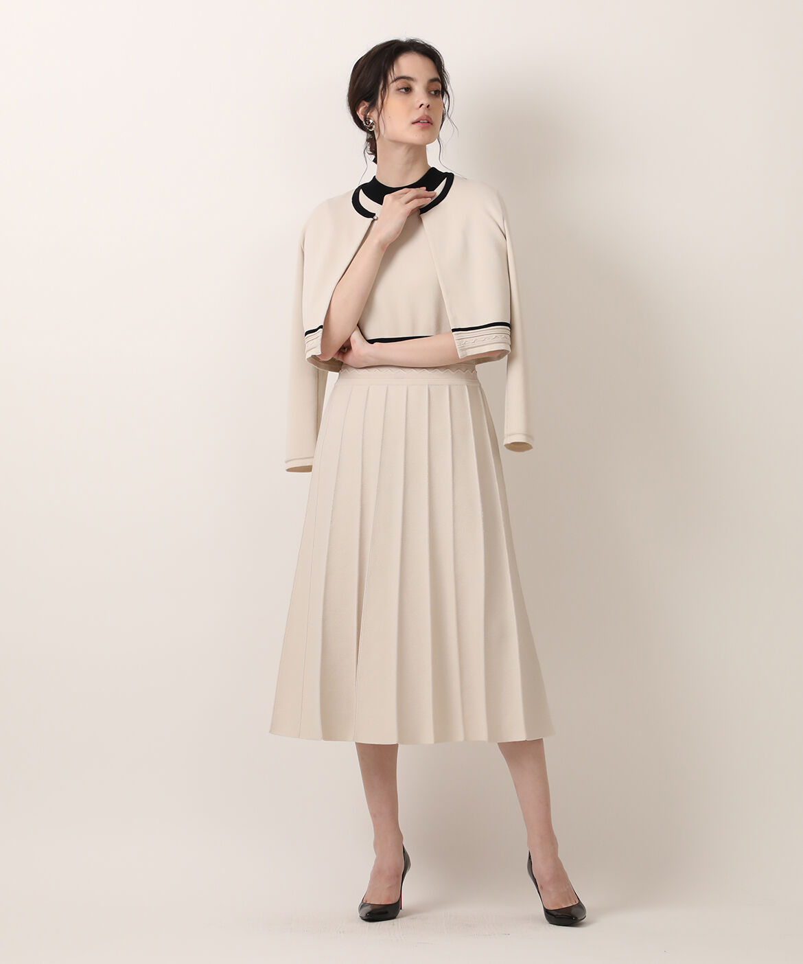 Maglie le cassetto「《M Maglie le cassetto》バイカラーボレロカーディガン」|カーディガン|