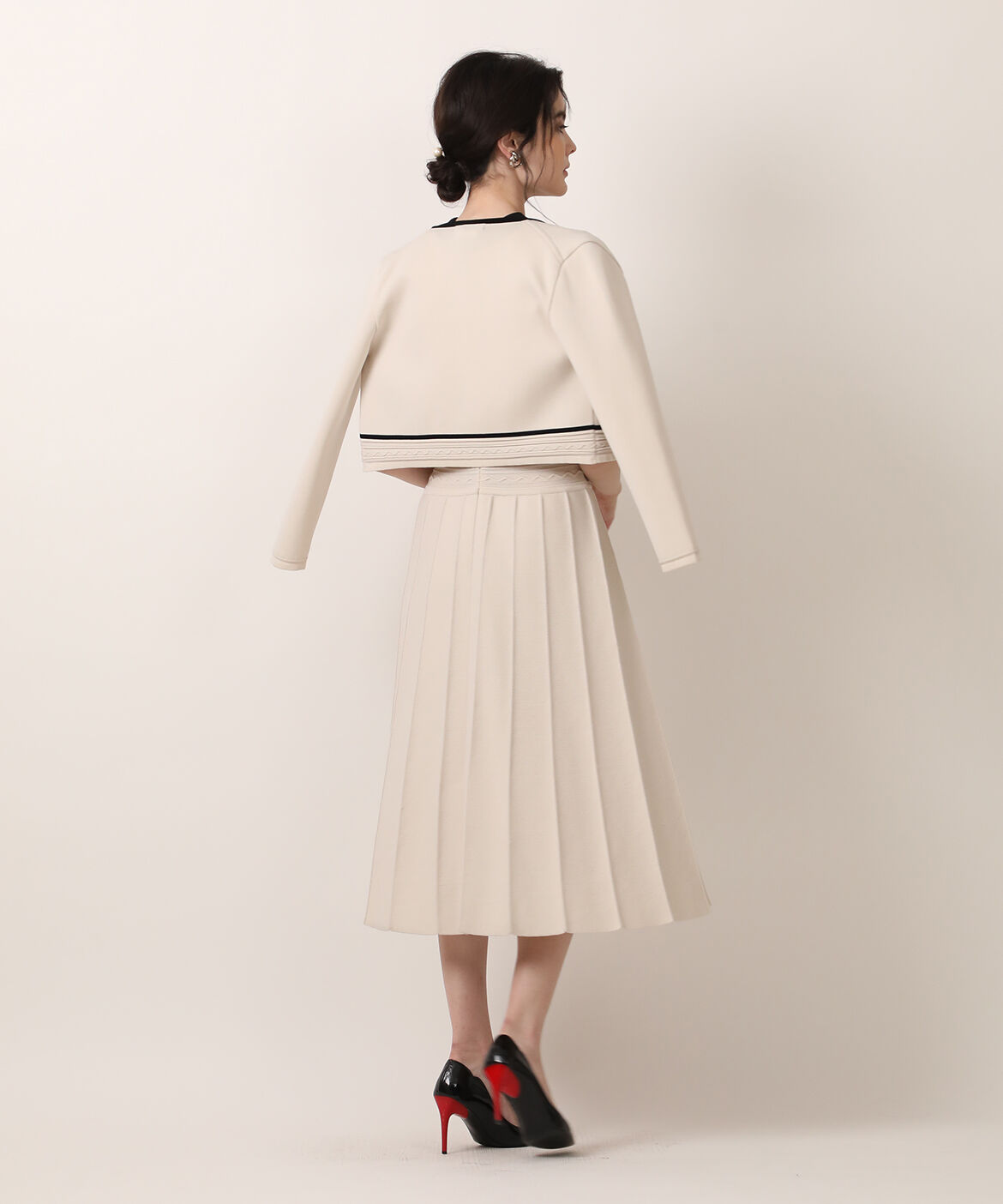 Maglie le cassetto「《M Maglie le cassetto》バイカラーボレロカーディガン」|カーディガン|