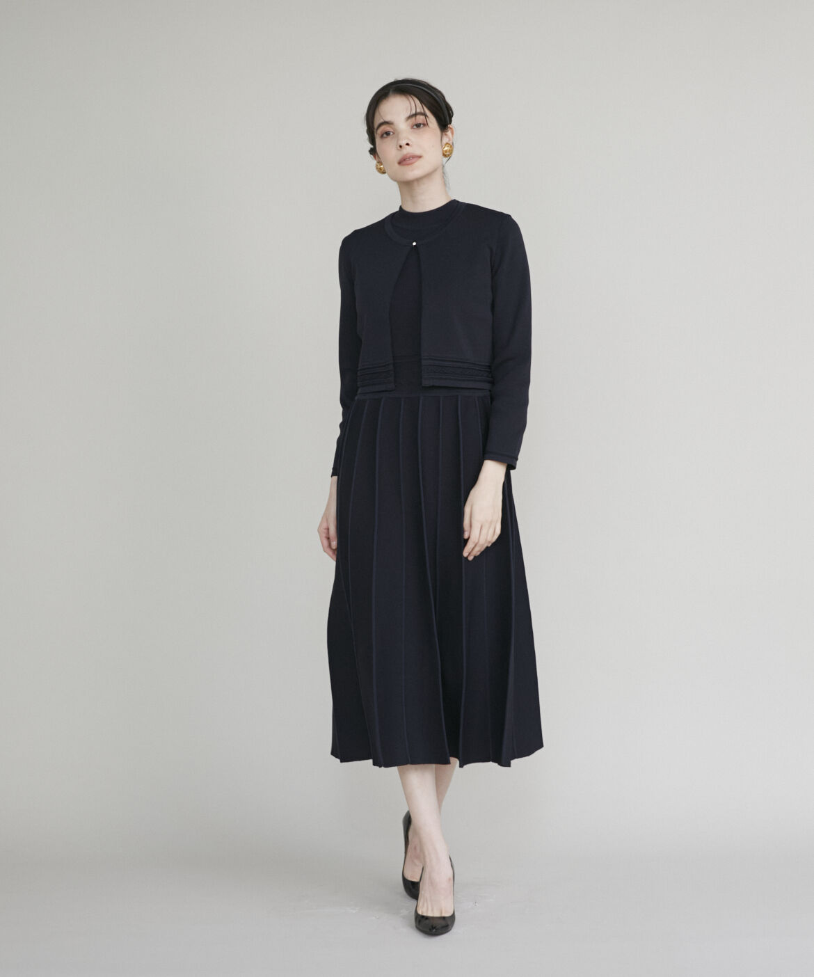 Maglie le cassetto「《M Maglie le cassetto》バイカラーボレロカーディガン」|カーディガン|