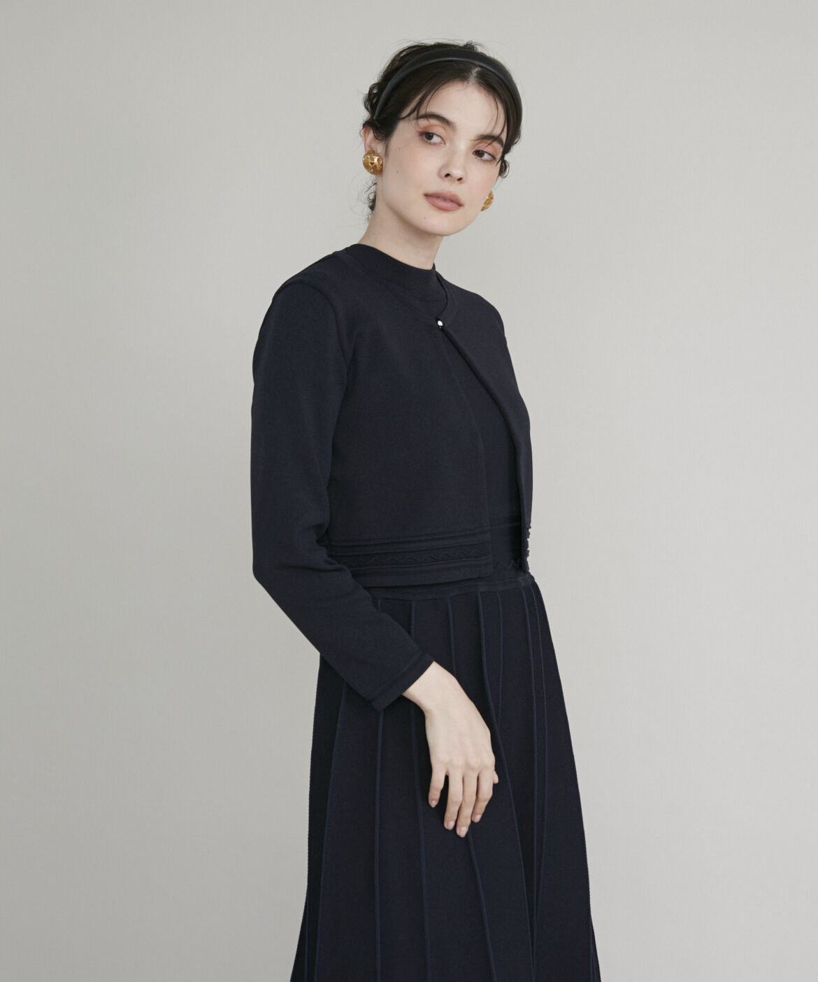 Maglie le cassetto「《M Maglie le cassetto》バイカラーボレロカーディガン」|カーディガン|