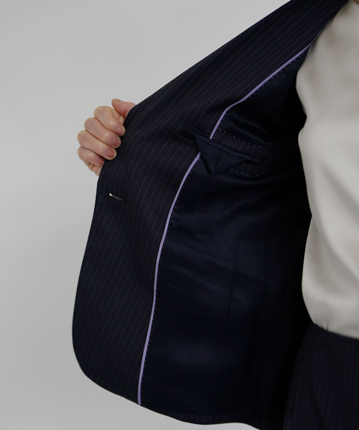 INED「シルクウールストライプジャケット」|テーラードジャケット|