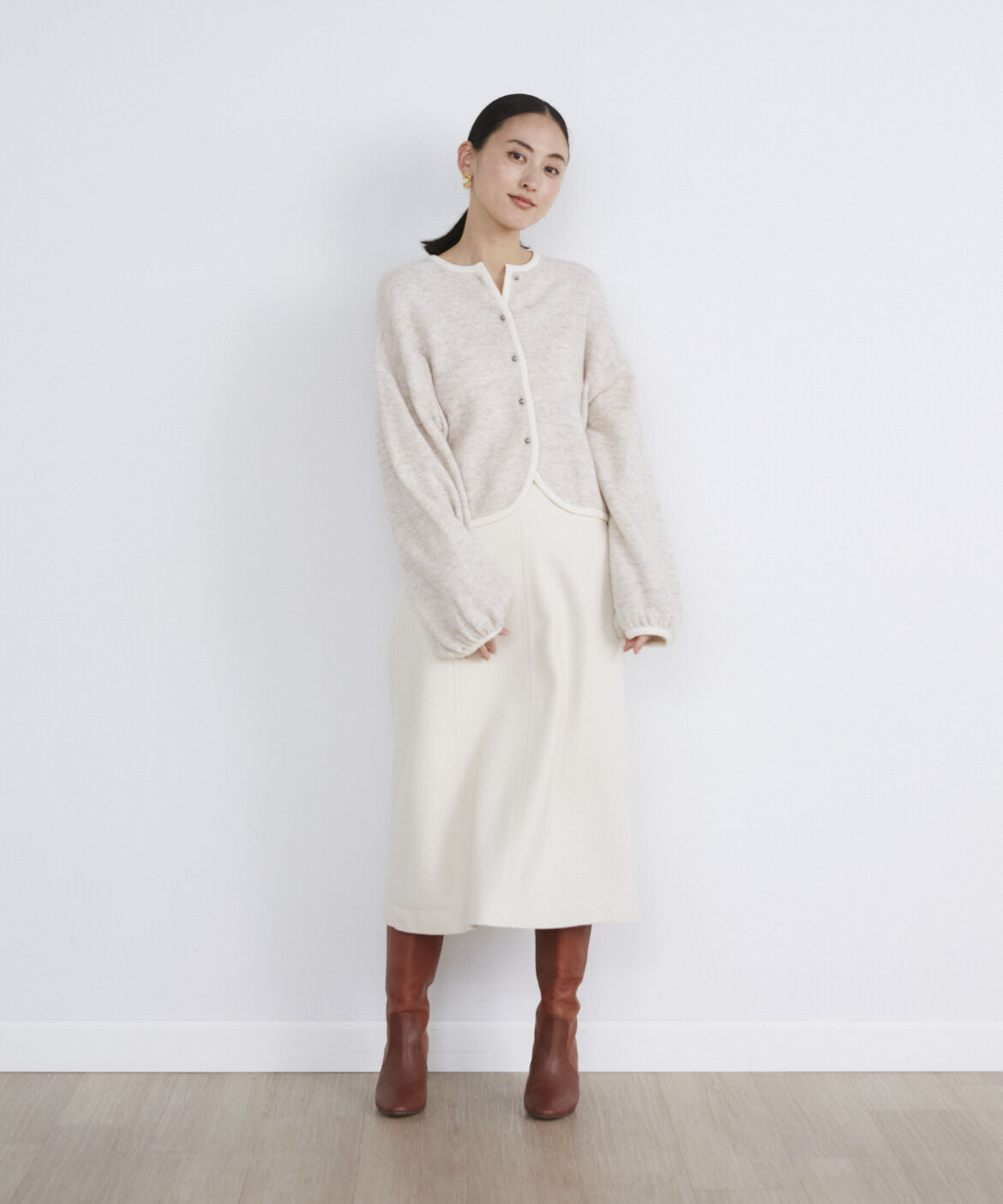 INED「《大きいサイズ》 Aラインミディスカート」|フレア|