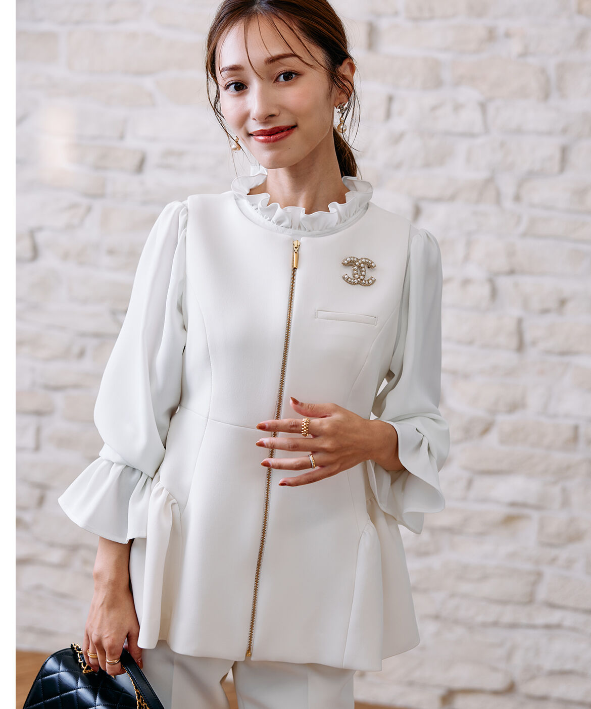 Maglie le cassetto「《M Maglie le cassetto&times;吉田理紗》今っぽ上品ジレ」|ダウンベスト・ベスト|