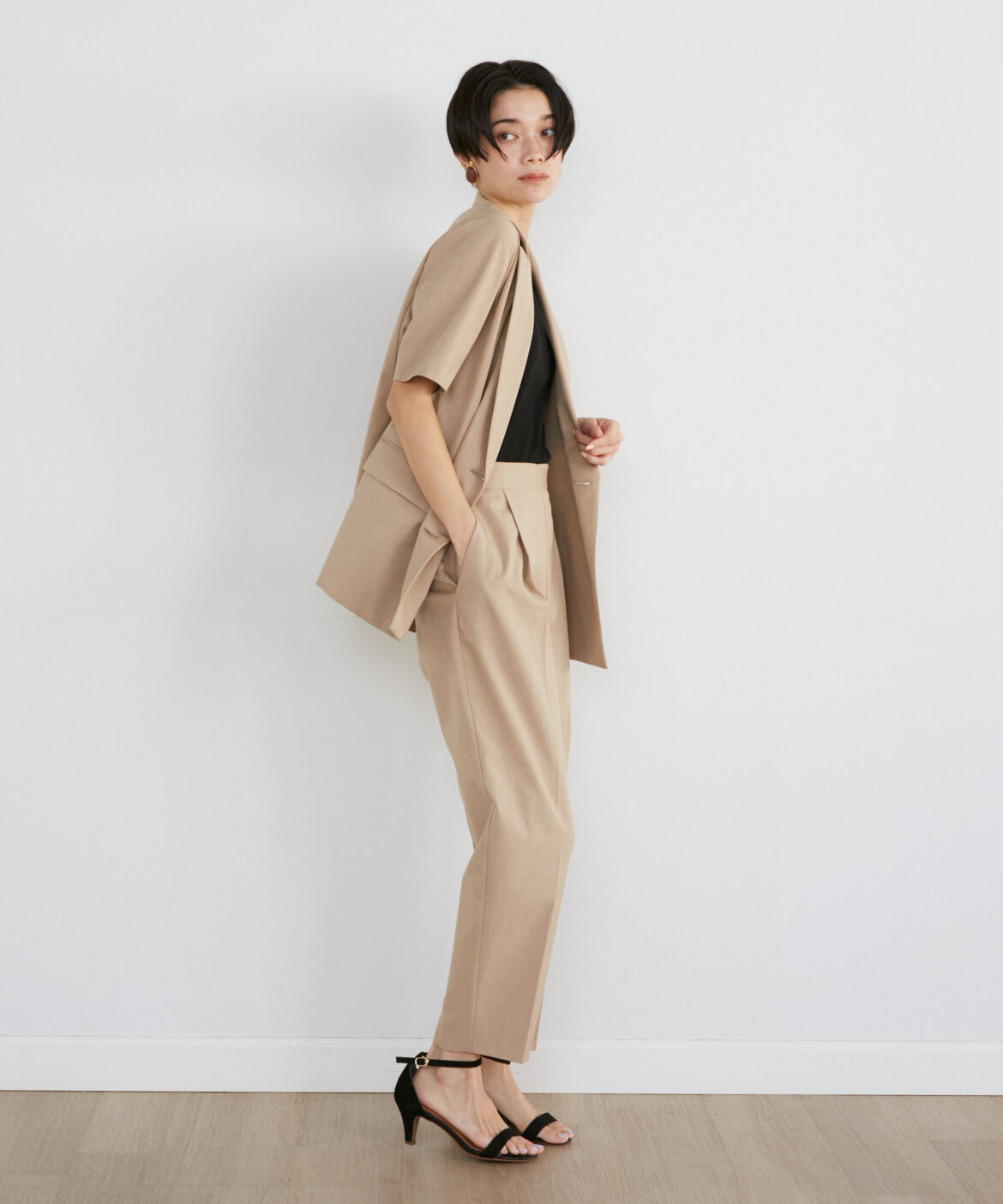 INED「綿麻オックスタックテーパードパンツ」|その他|