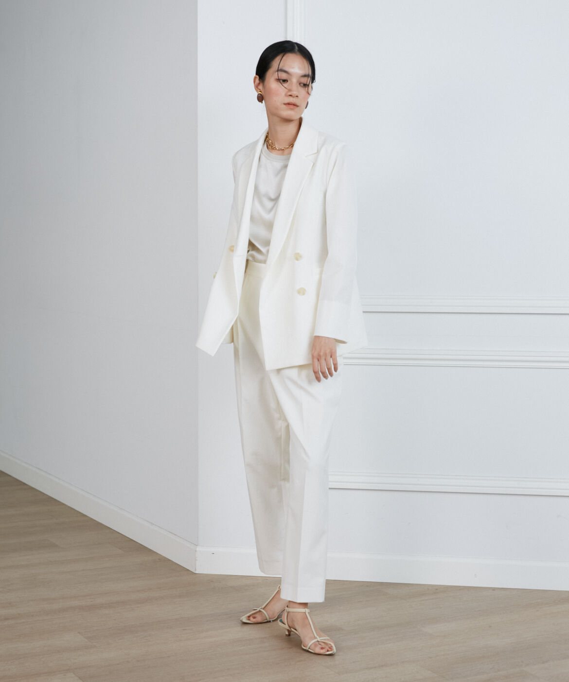 INED「綿麻オックスタックテーパードパンツ」|その他|