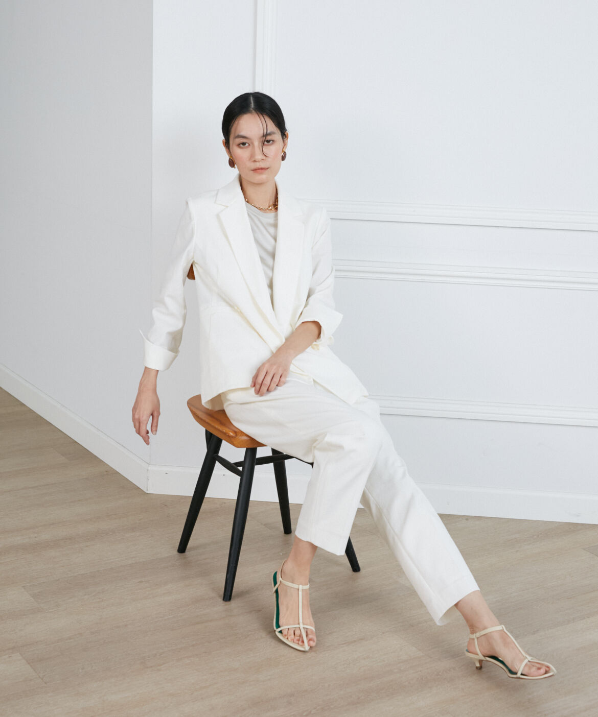 INED「綿麻オックスタックテーパードパンツ」|その他|