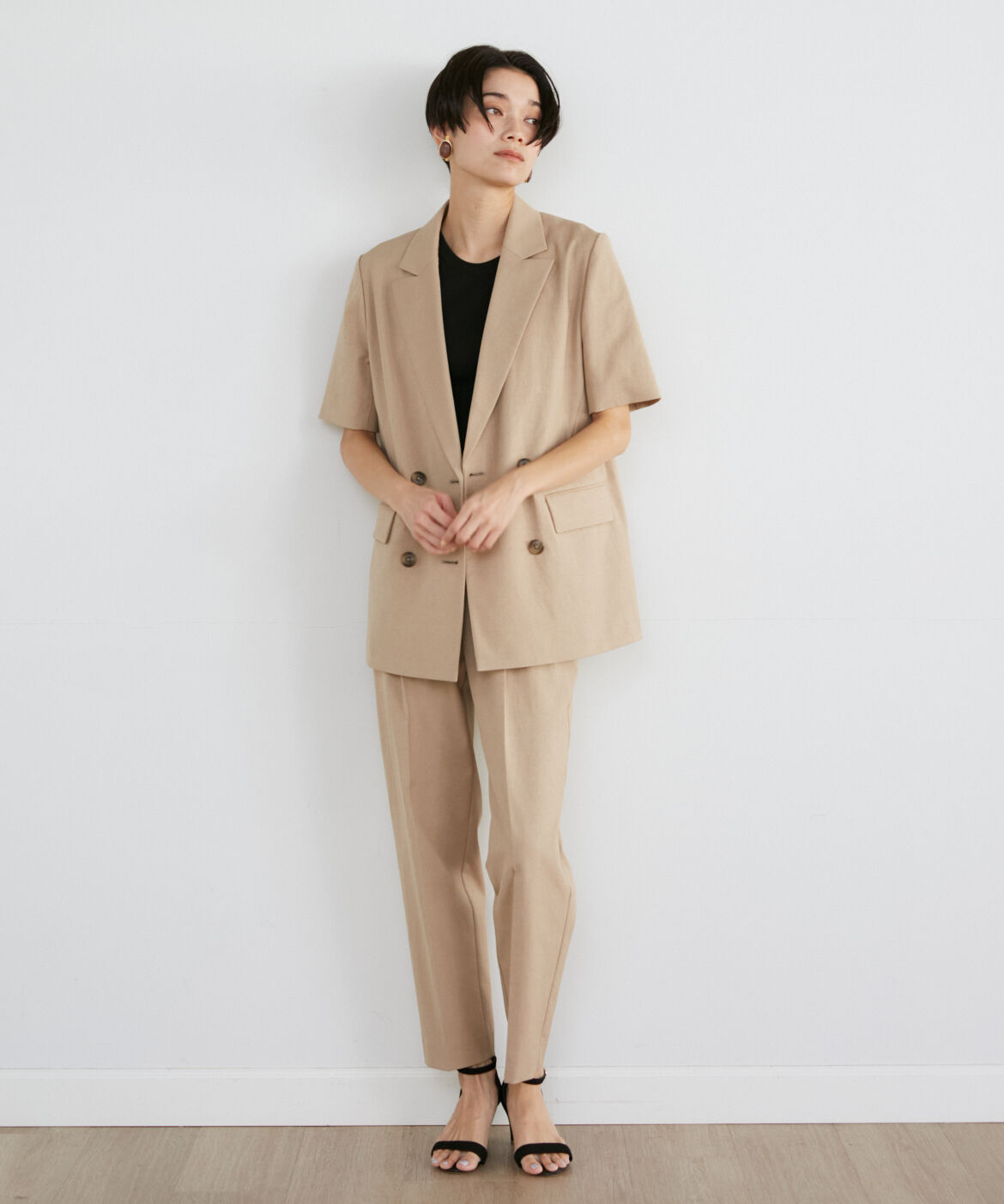 INED「綿麻オックスタックテーパードパンツ」|その他|