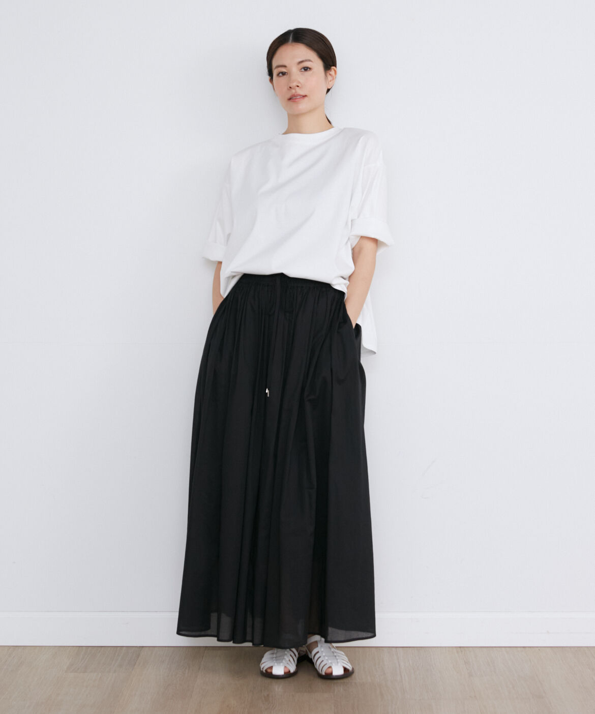 INED「2WAYドットボタン半袖カーディガン」|カーディガン|