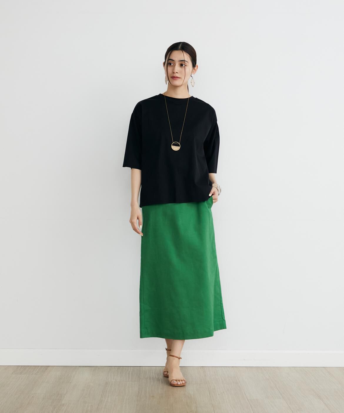 INED「2WAYドットボタン半袖カーディガン」|カーディガン|