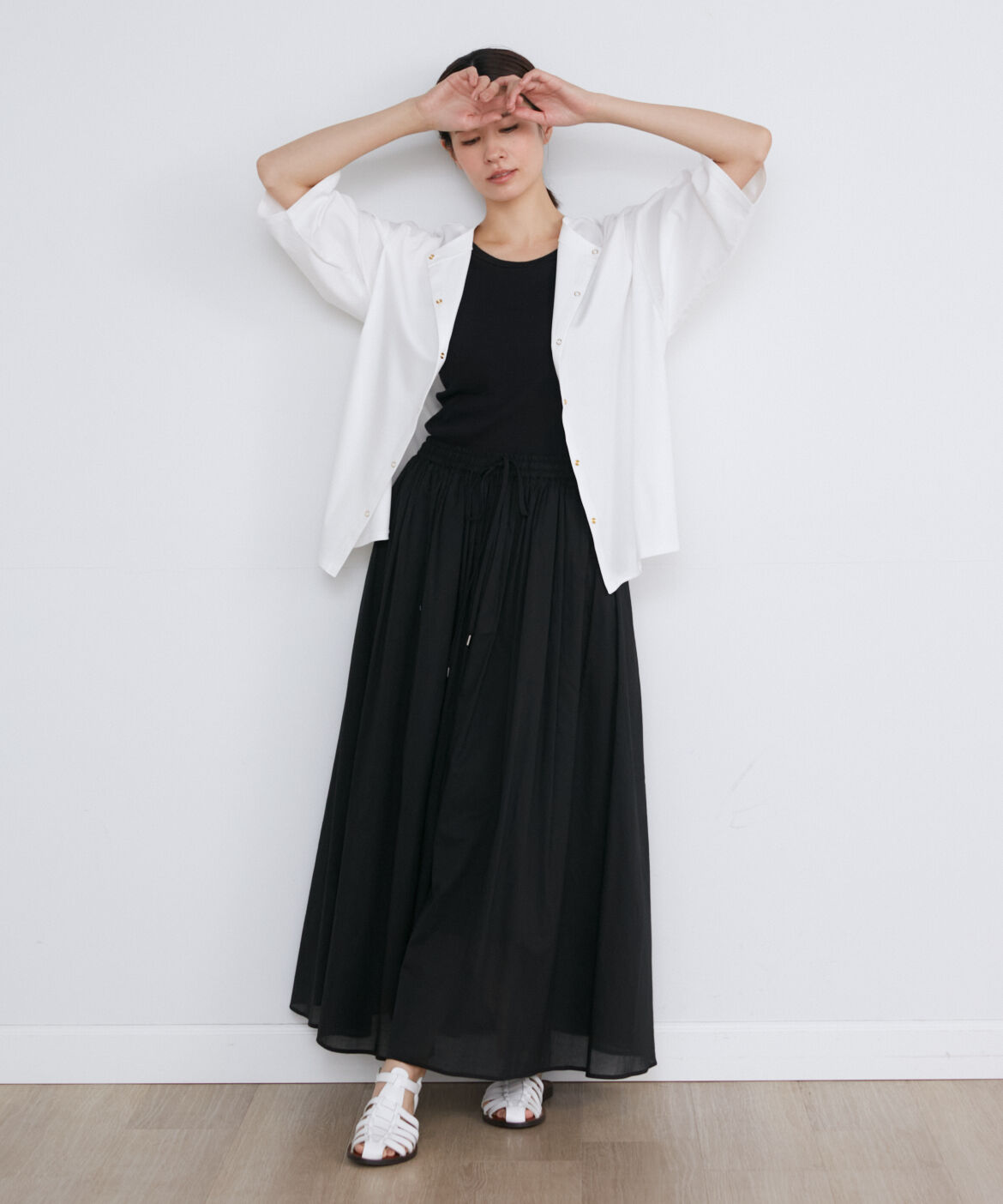 INED「2WAYドットボタン半袖カーディガン」|カーディガン|