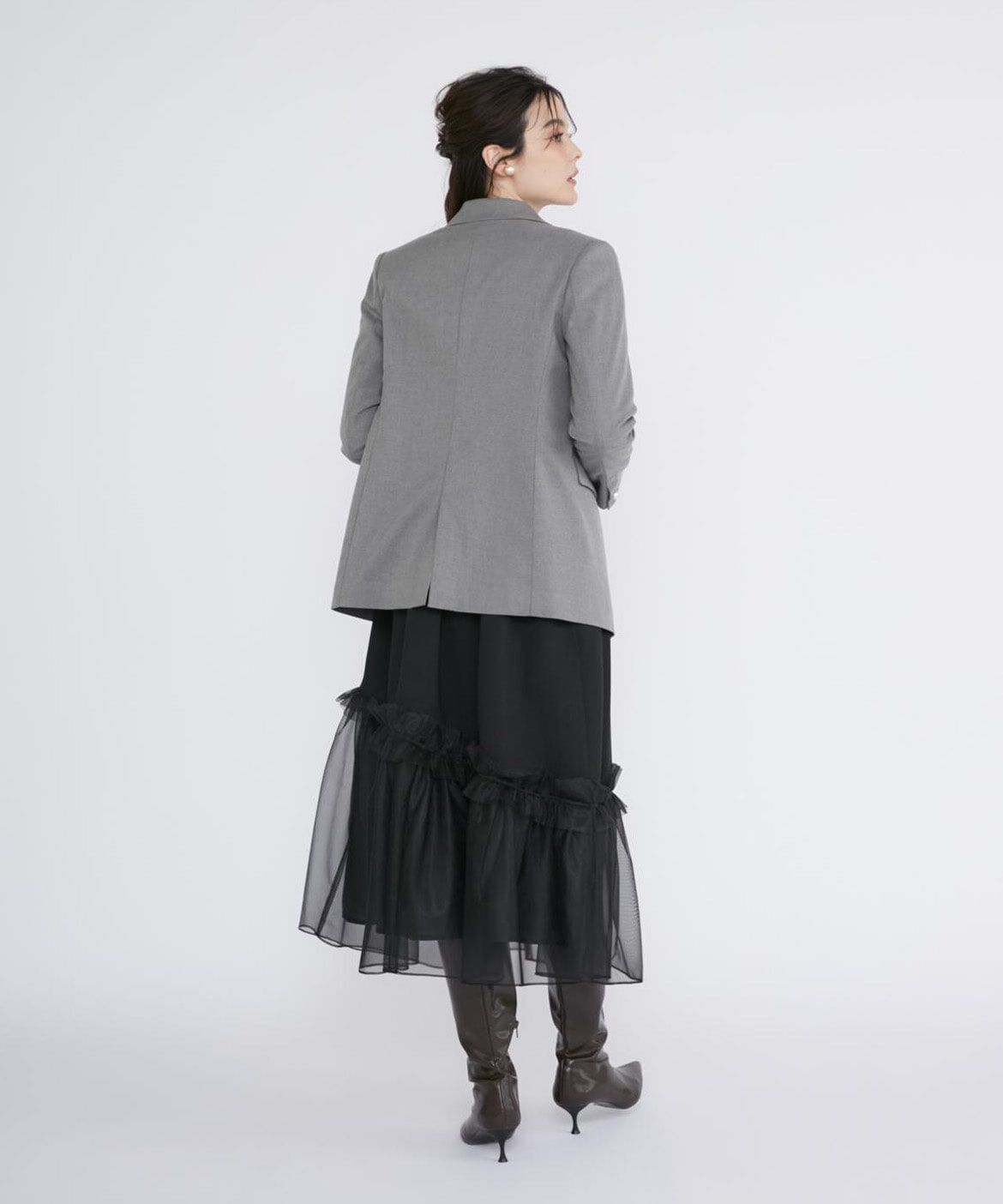 Maglie le cassetto「ロゴ刺繍パールボタンジャケット」|テーラードジャケット|