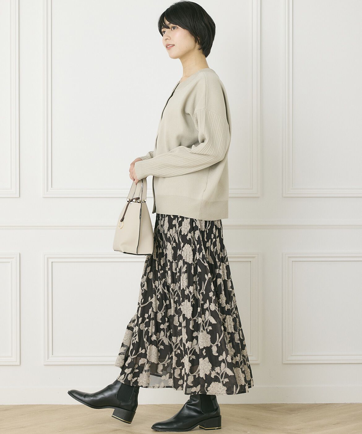 INED「《INED CLARO》2WAYクルーカーディガン」|カーディガン|