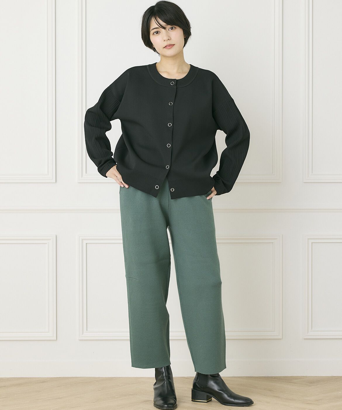 INED「《INED CLARO》2WAYクルーカーディガン」|カーディガン|