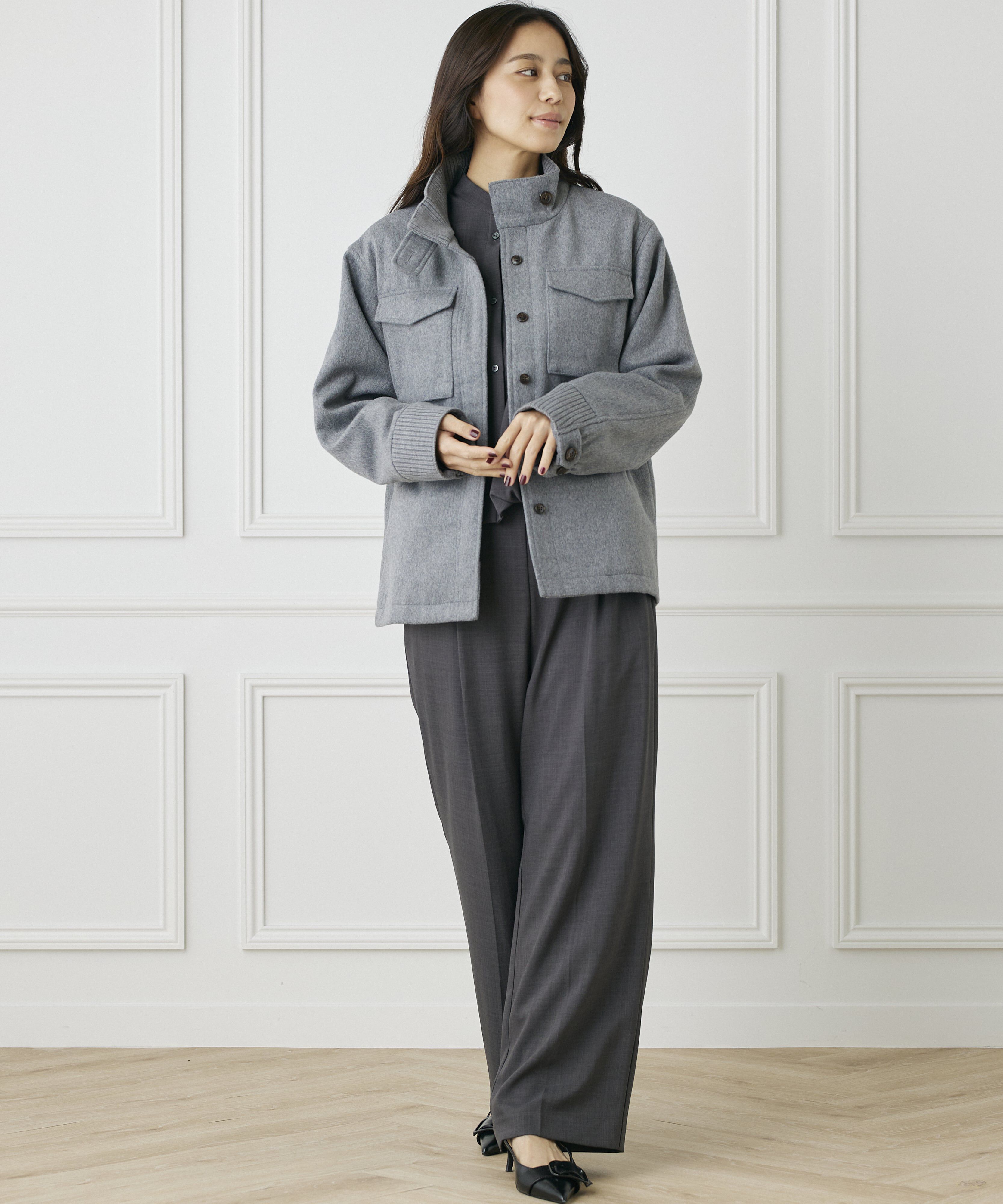 INED「《INED CLARO》ウールブレンドミリタリーブルゾン」|その他|