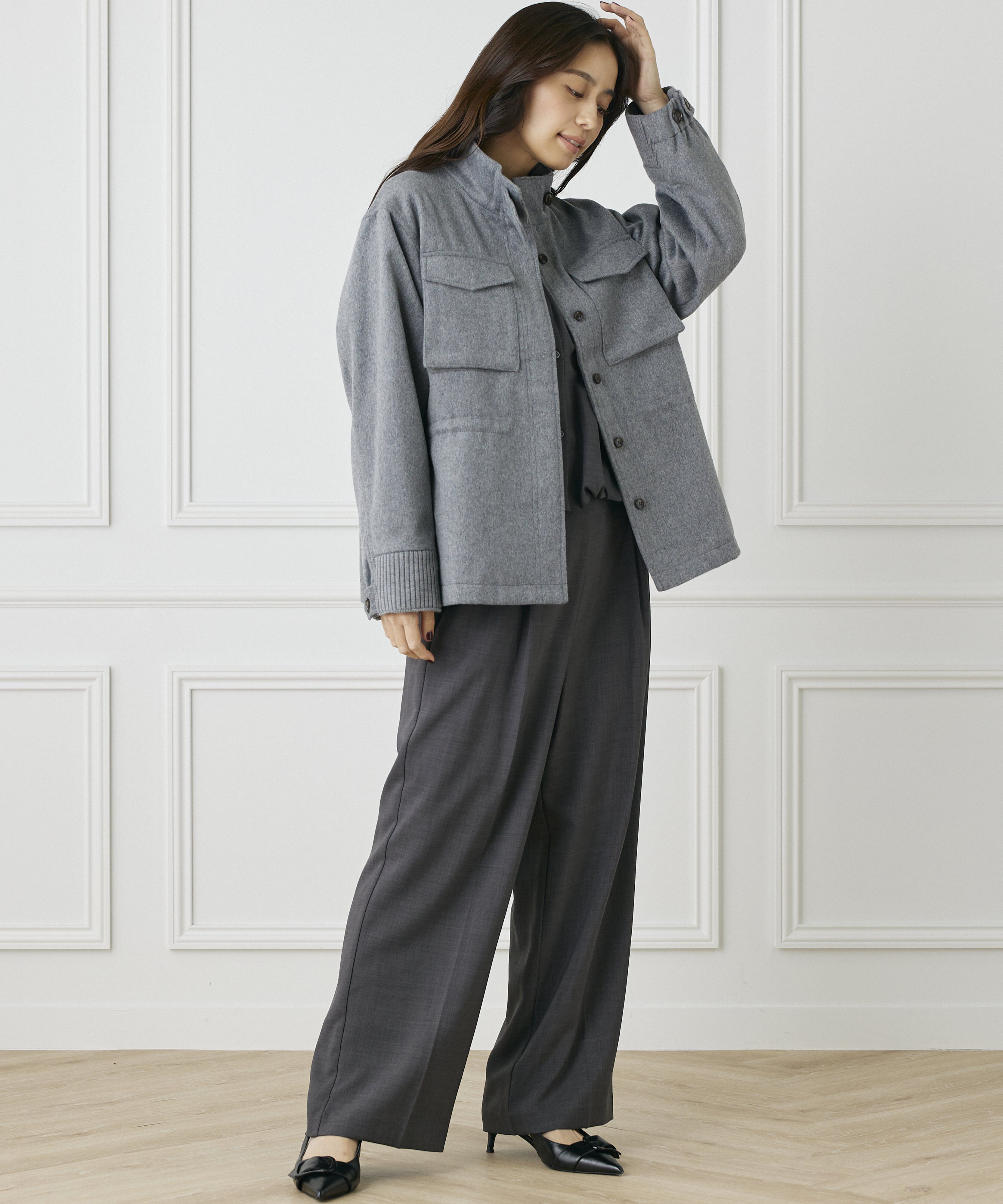 INED「《INED CLARO》ウールブレンドミリタリーブルゾン」|その他|