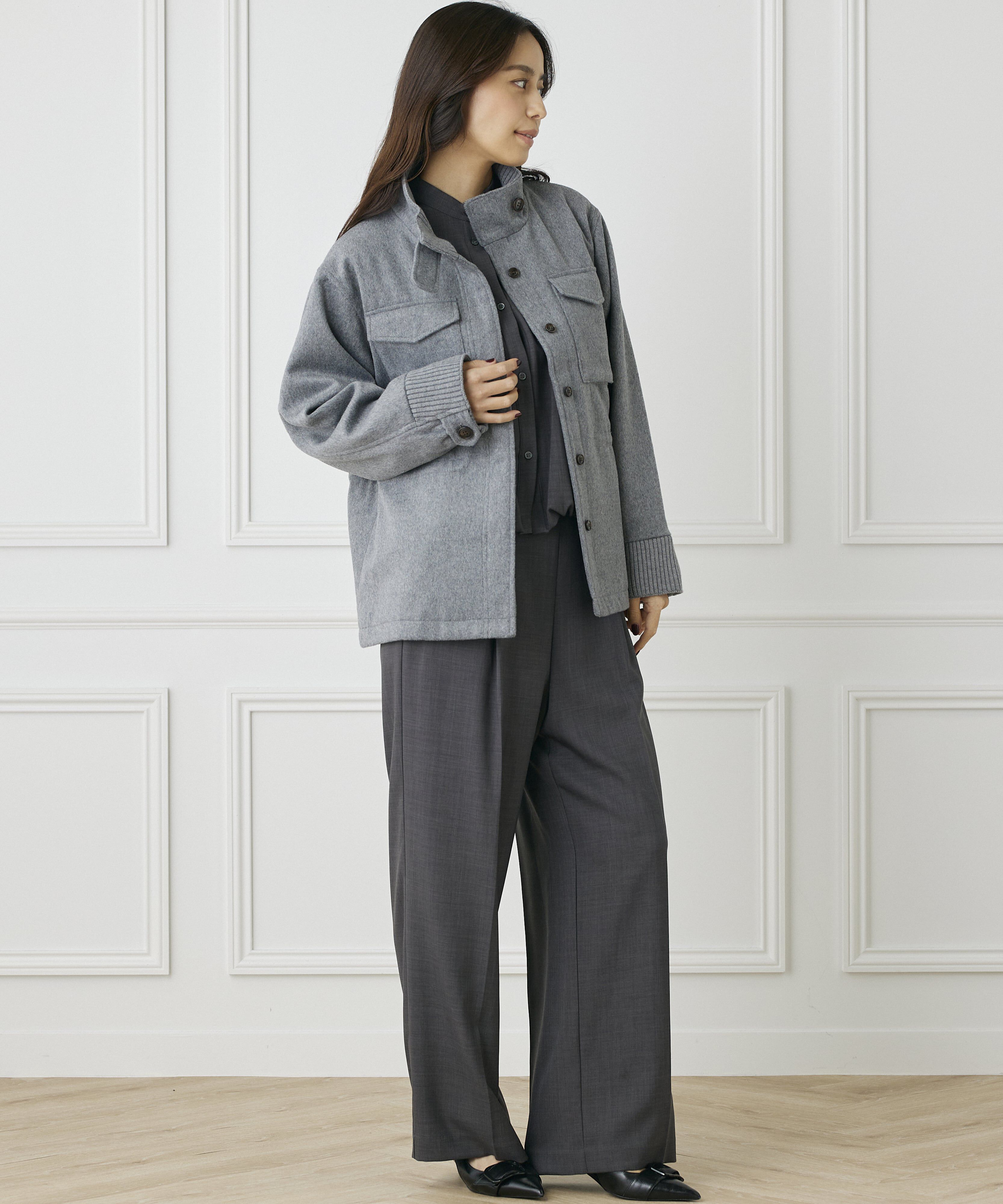 INED「《INED CLARO》ウールブレンドミリタリーブルゾン」|その他|