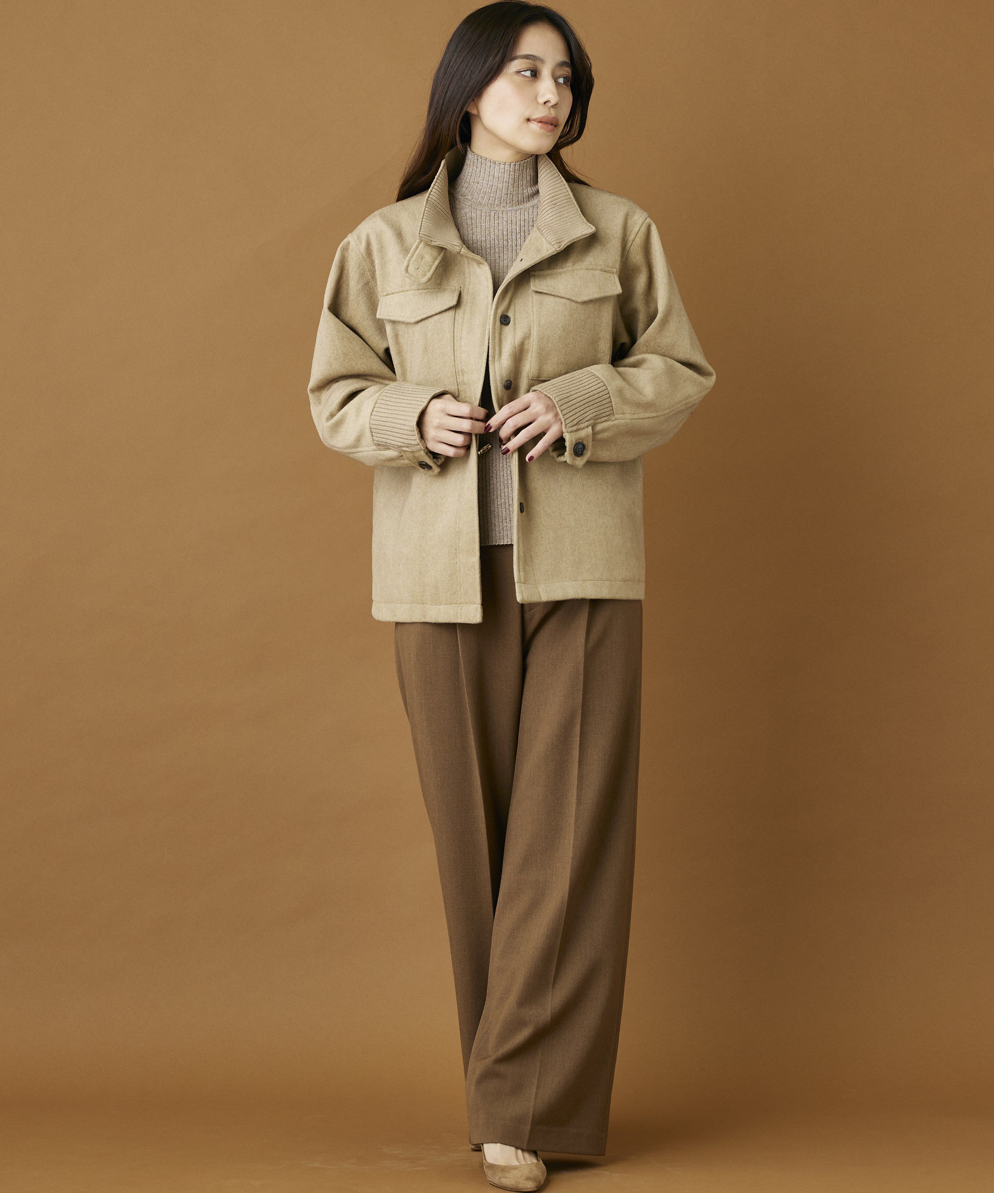 INED「《INED CLARO》ウールブレンドミリタリーブルゾン」|その他|