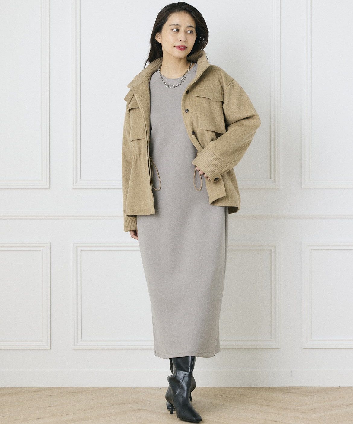 INED「《INED CLARO》ウールブレンドミリタリーブルゾン」|その他|