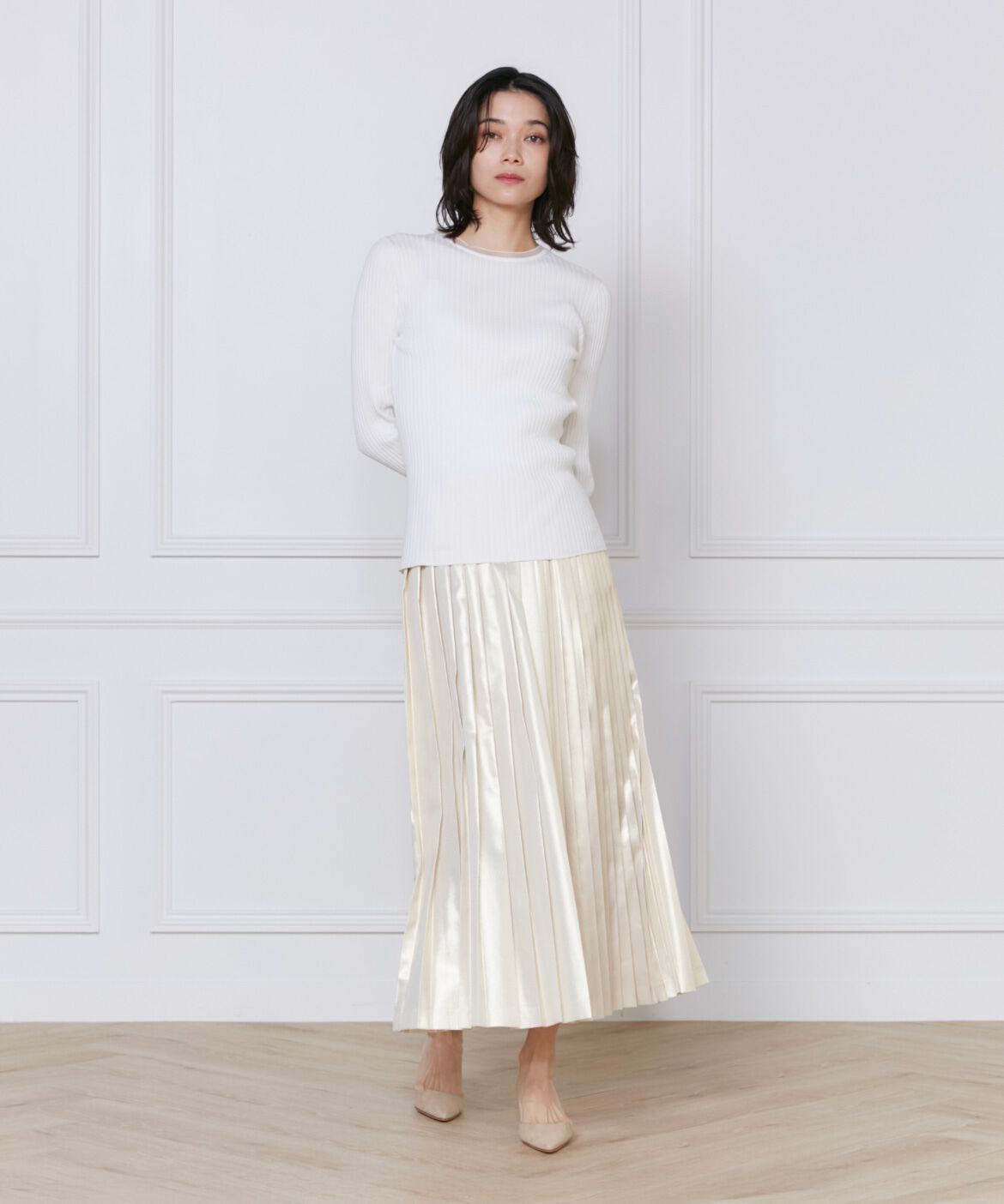 INED「シアードッキングリブニット」|ニット・セーター|