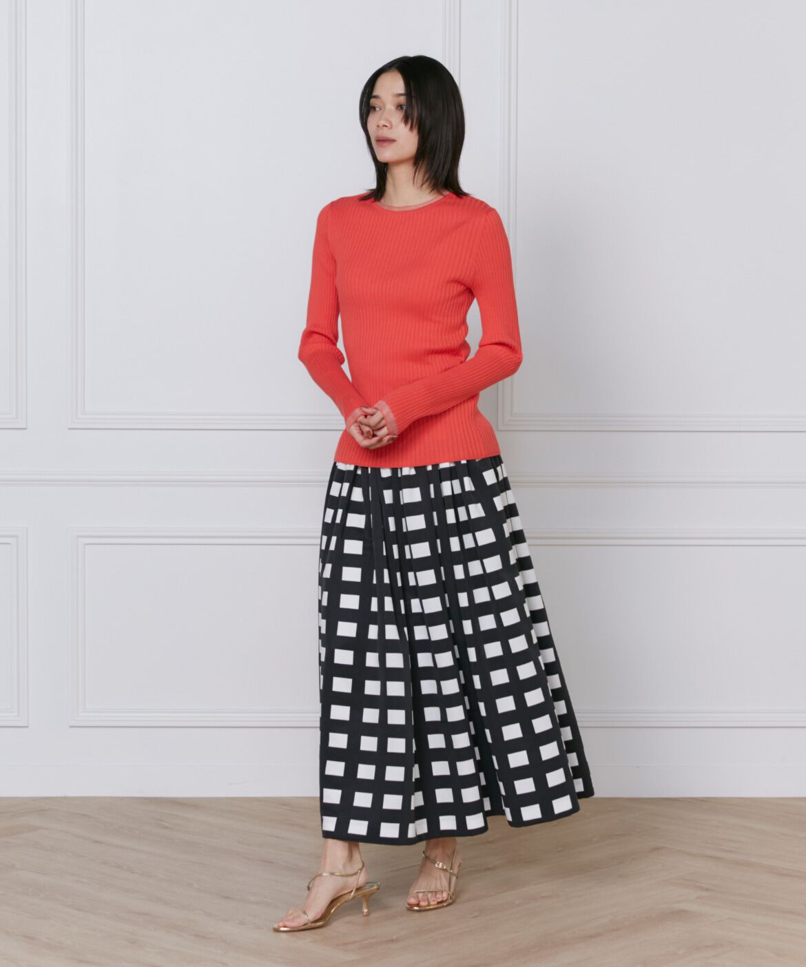 INED「シアードッキングリブニット」|ニット・セーター|