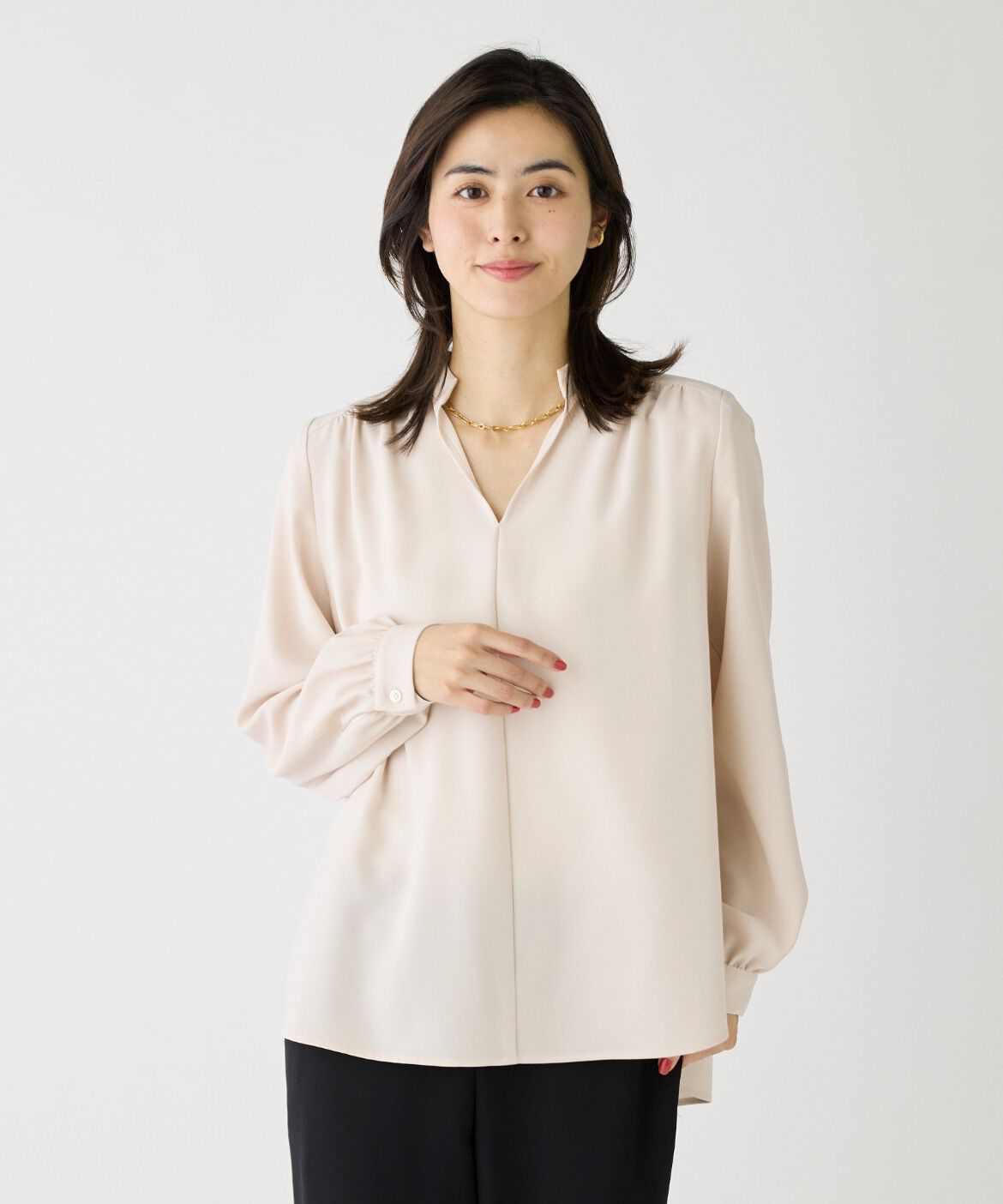 DAY by DAY it&rsquo;s international「バックサテンスタンドカラーブラウス」|シャツ・ブラウス|ピンク1