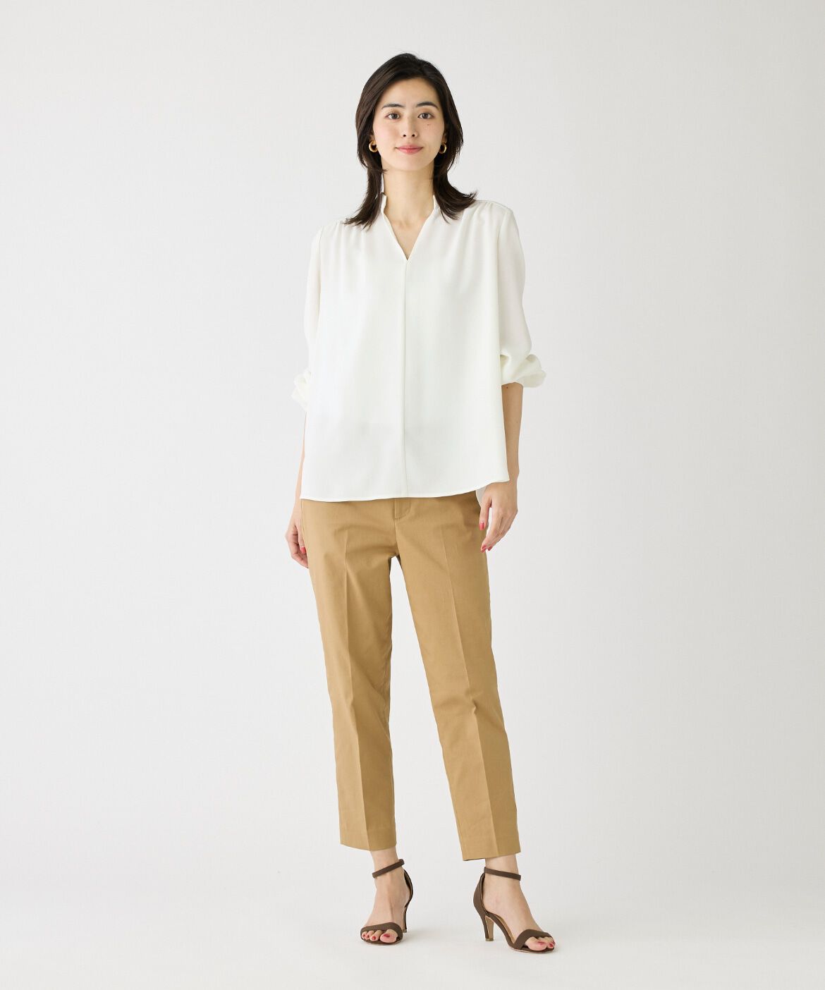 DAY by DAY it&rsquo;s international「バックサテンスタンドカラーブラウス」|シャツ・ブラウス|