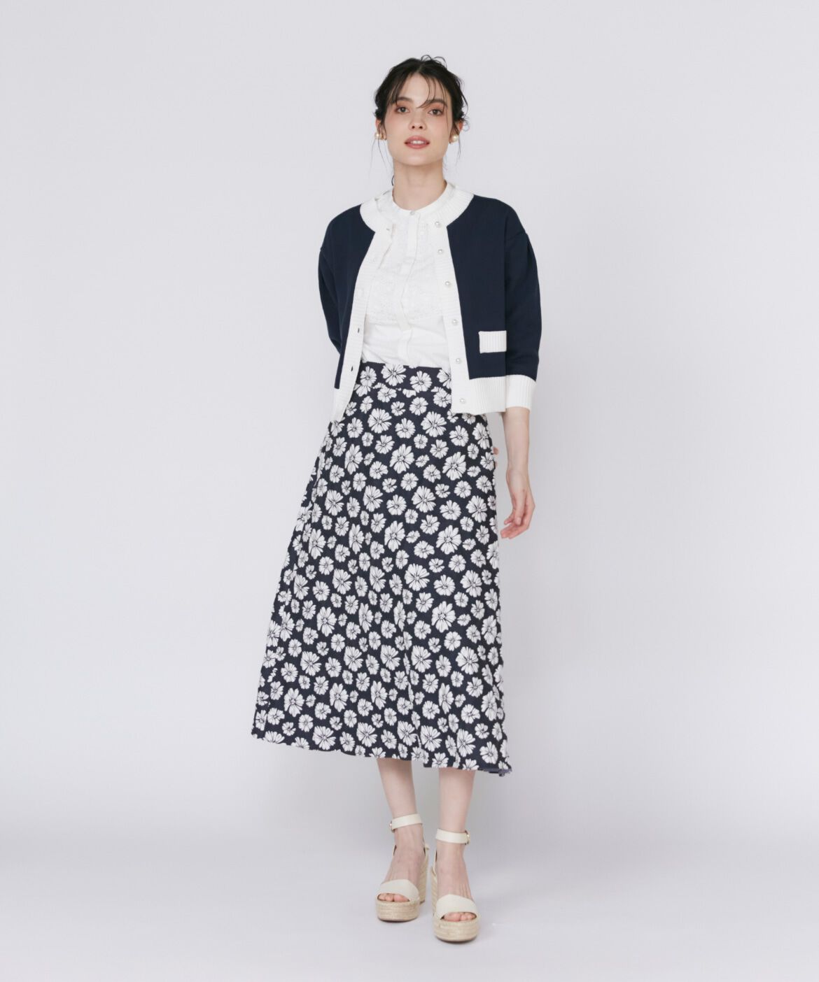 Maglie le cassetto「《大きいサイズ》エンブロイダリードッキングブラウス」|シャツ・ブラウス|