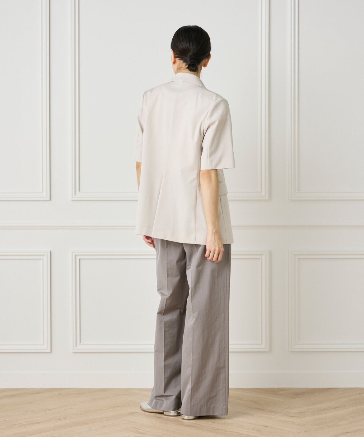 INED「綿麻ハーフスリーブジャケット」|テーラードジャケット|