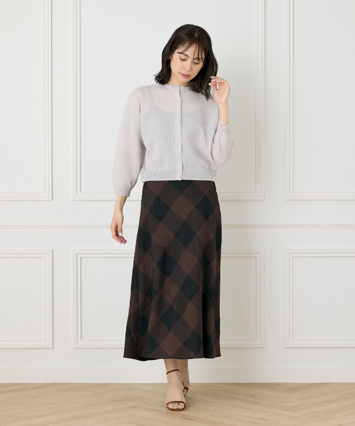 7-IDconcept.「透かし柄カーディガン」|カーディガン|