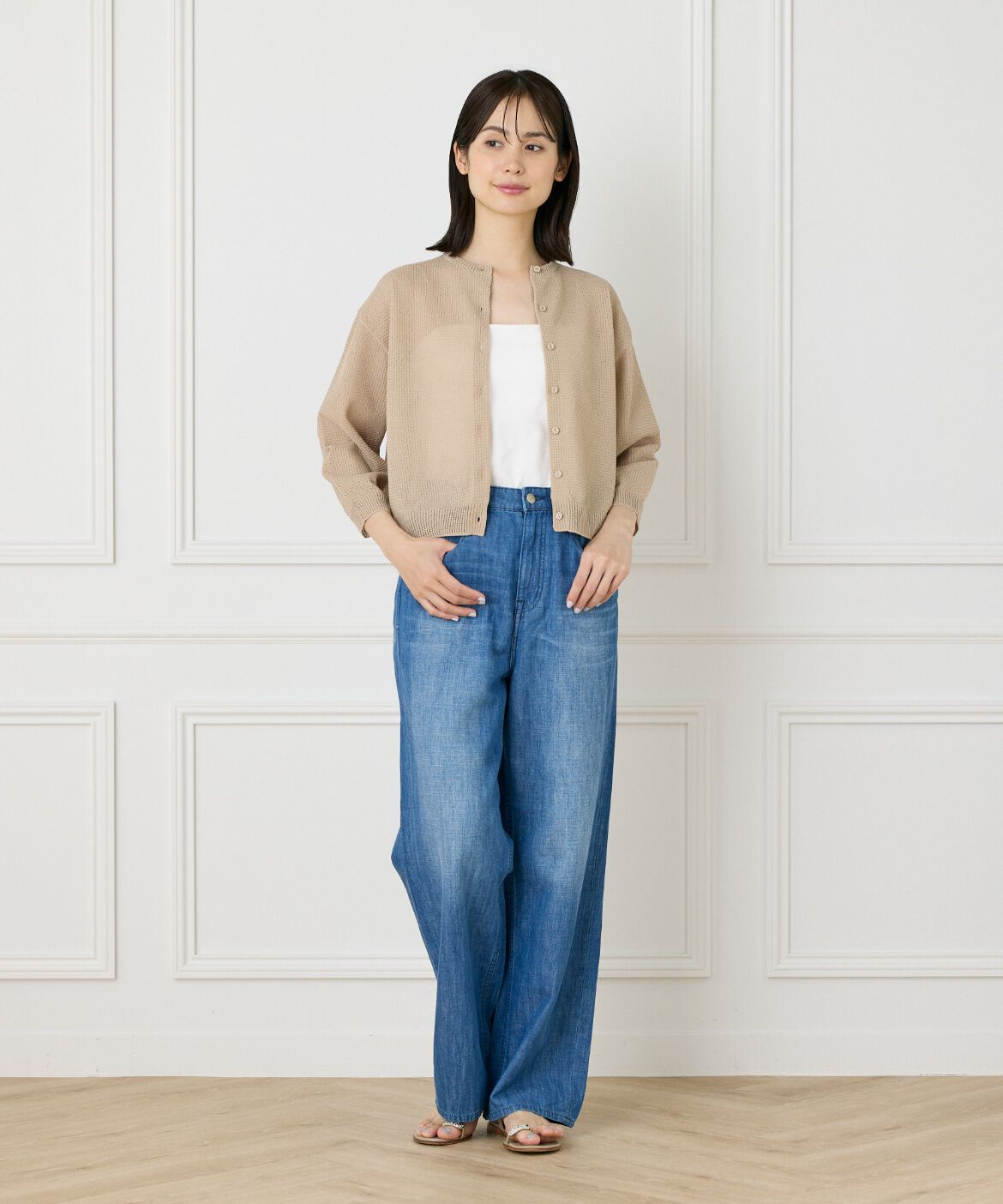 7-IDconcept.「透かし柄カーディガン」|カーディガン|