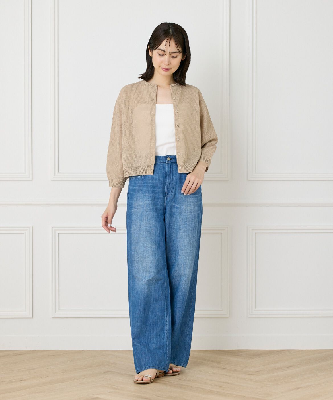 7-IDconcept.「透かし柄カーディガン」|カーディガン|