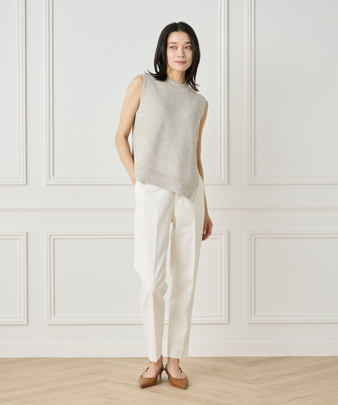 INED「アシンメトリープルオーバーニット」|ニット・セーター|