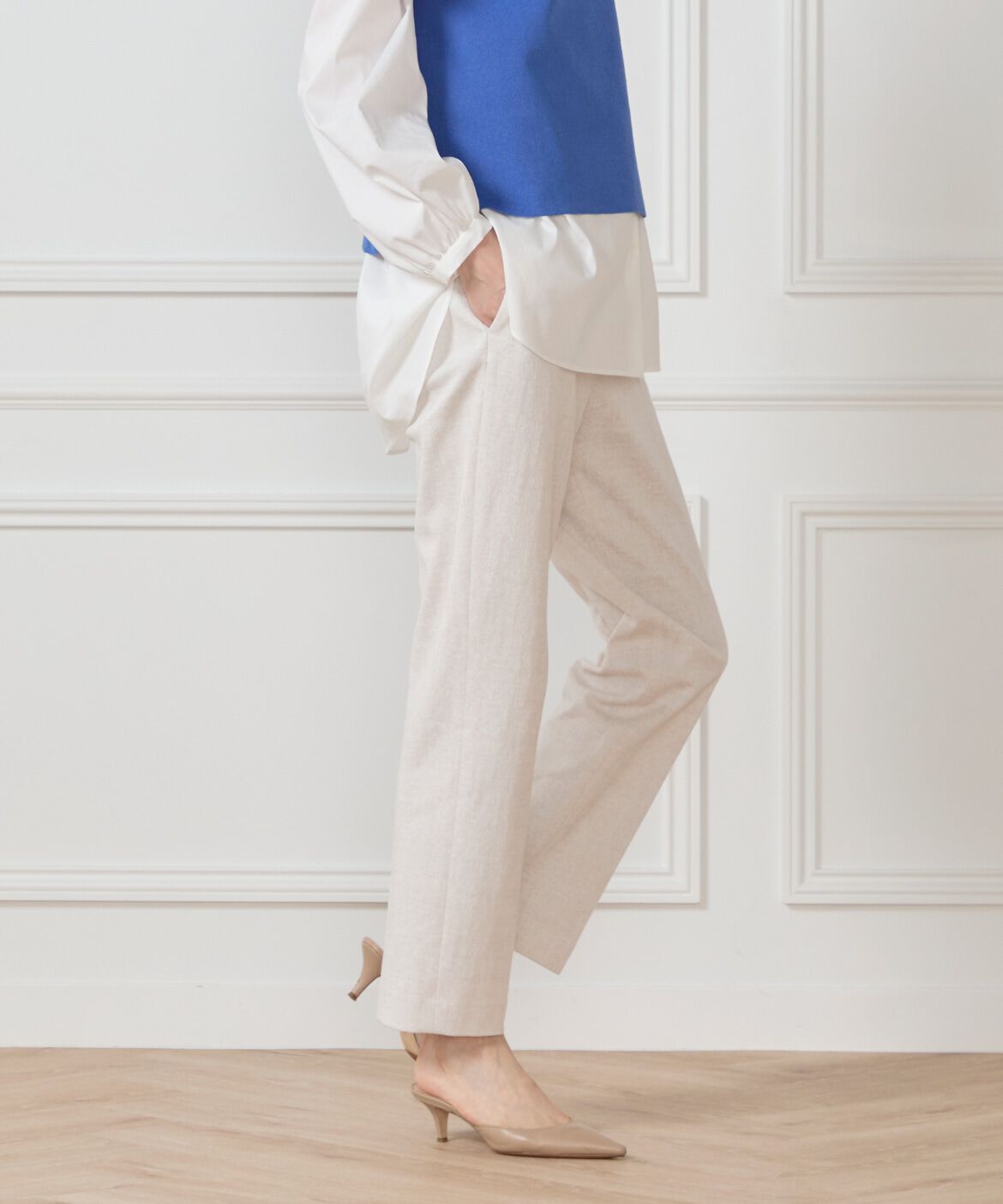 7-IDconcept.「《大きいサイズ》センタープレスパンツ」|その他|アイボリー2