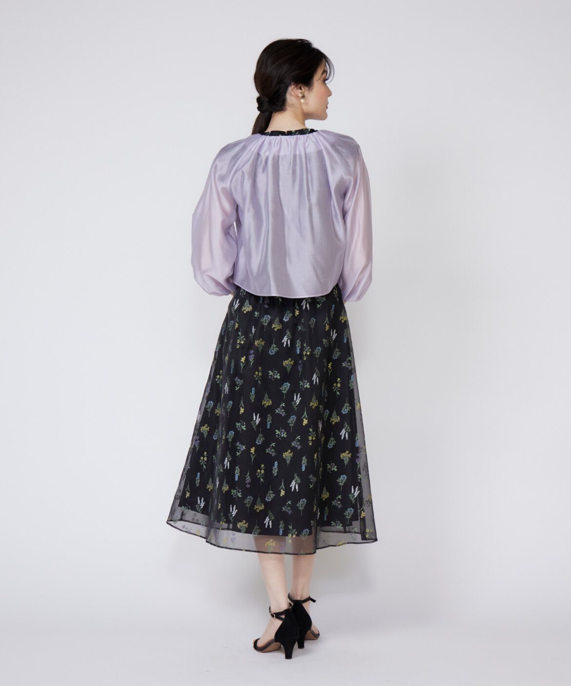 Maglie le cassetto「3Dフラワープリントスカート」|フレア|