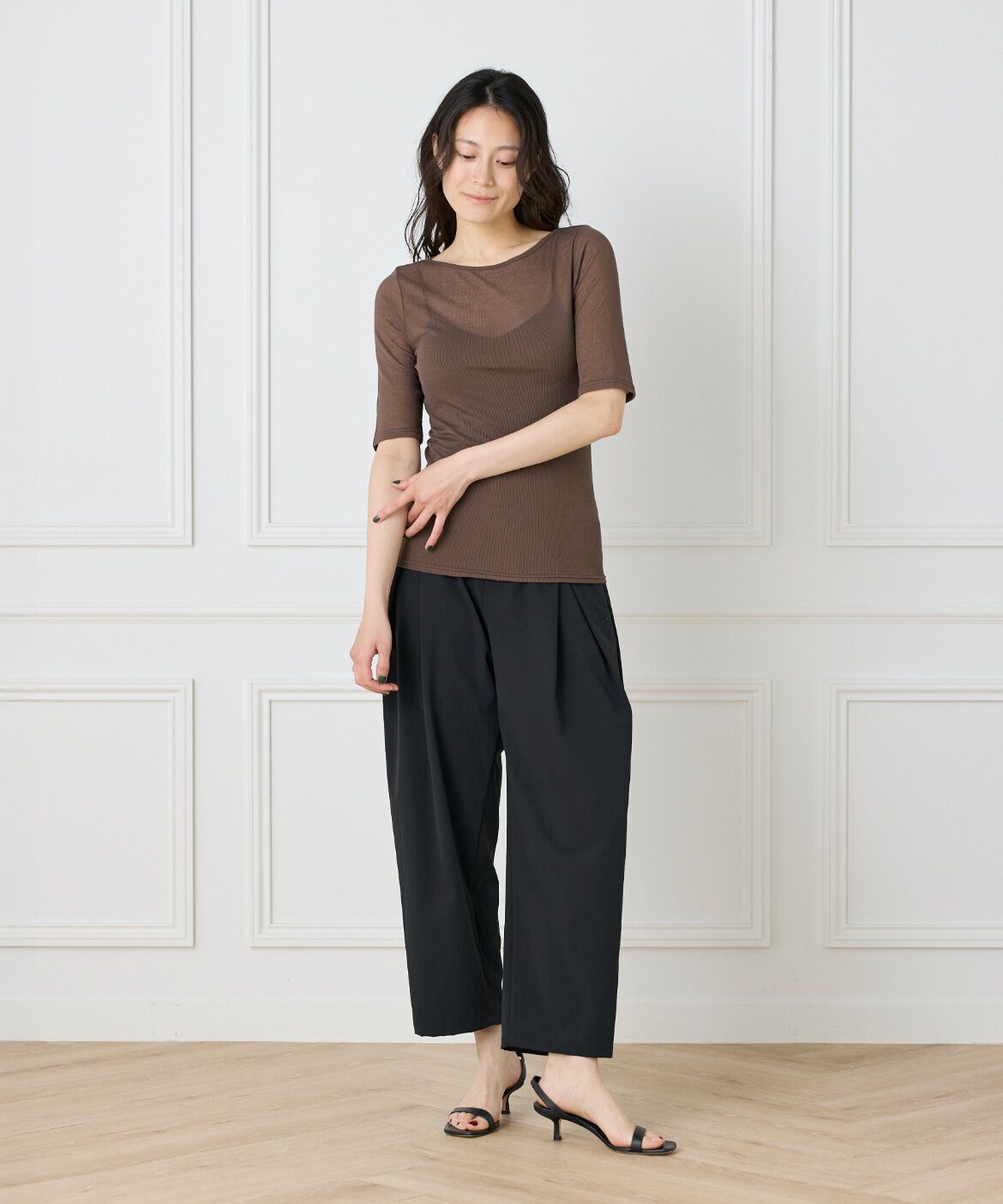 DAY by DAY it&rsquo;s international「シアーテレコボートネック5分袖プルオーバー」|Tシャツ・カットソー|