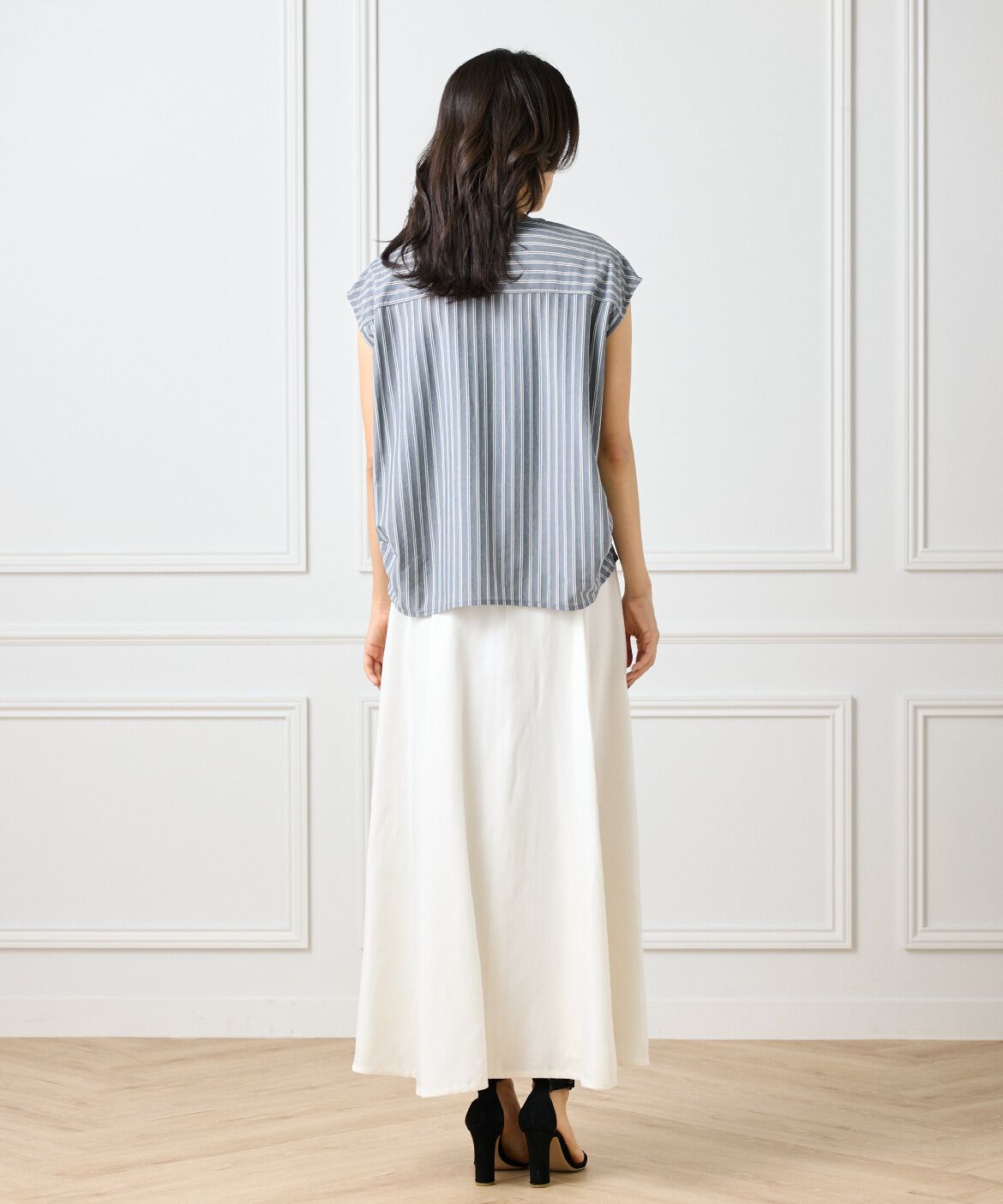 INED「ストライプスキッパーデザイントップス」|Tシャツ・カットソー|