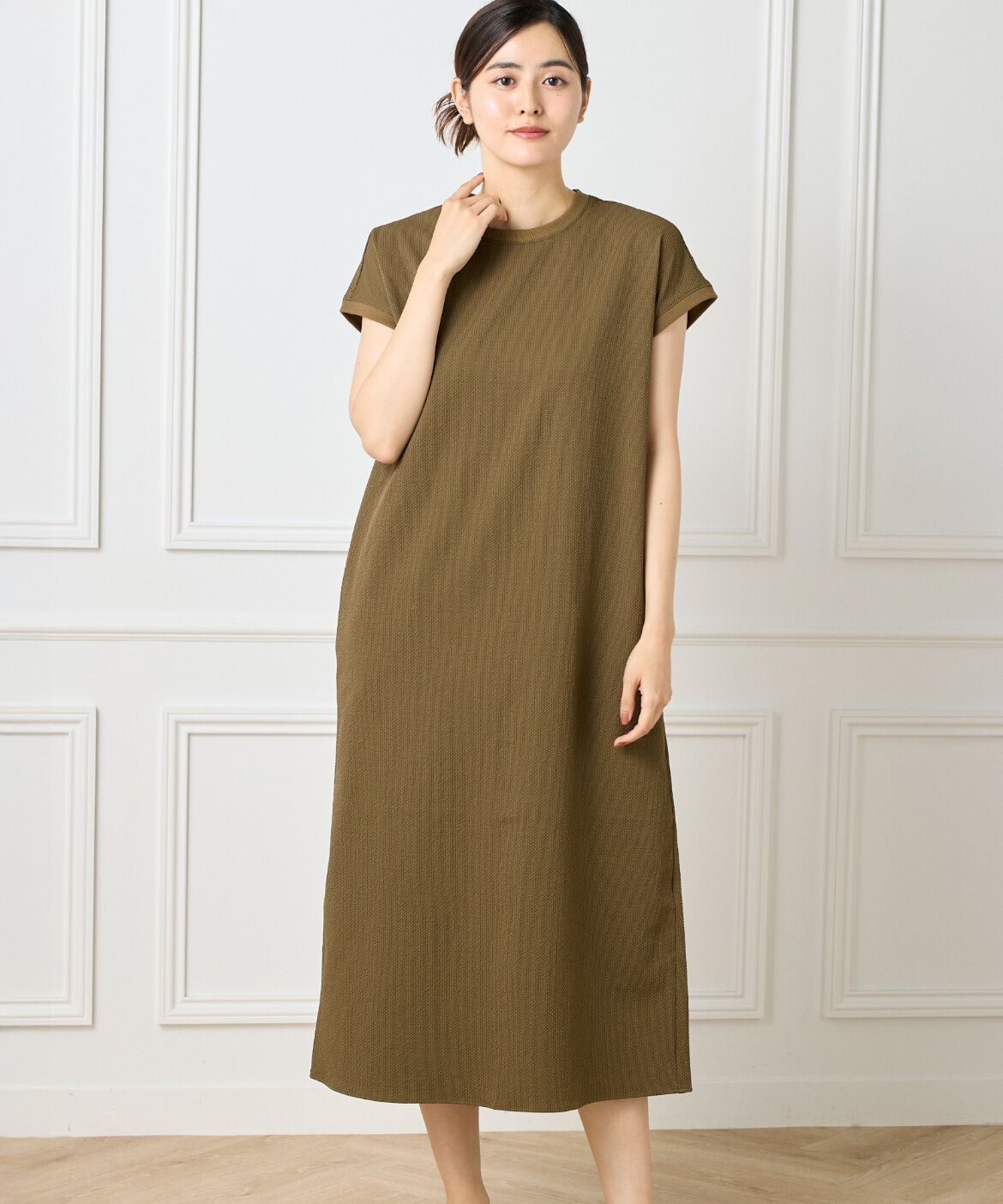 DAY by DAY it&rsquo;s international「フレンチスリーブワンピース《グランサッカー》」|ワンピース|カーキ3