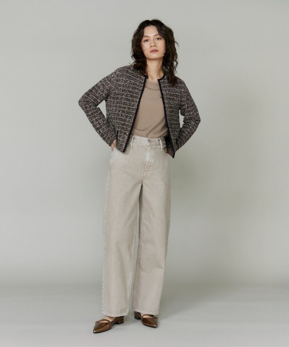 INED「《大きいサイズ》クルーネックプルオーバー」|ニット・セーター|