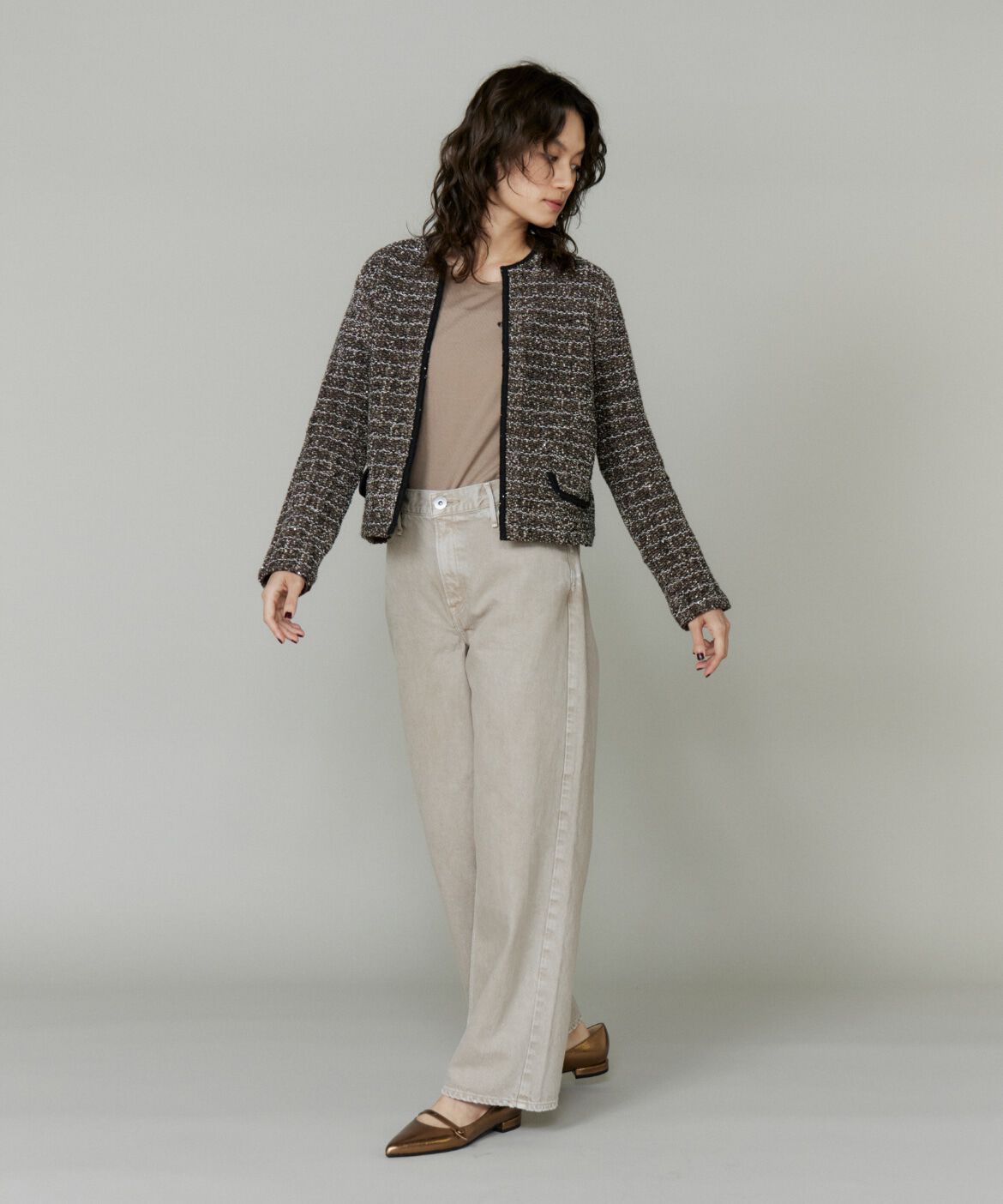 INED「《大きいサイズ》クルーネックプルオーバー」|ニット・セーター|